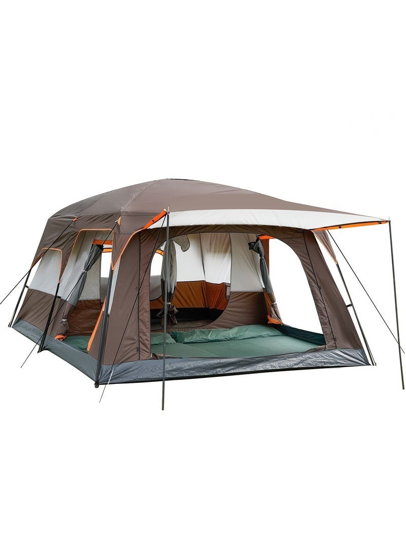 Arabest Camping Tent, Extra Large Tent 8-12 Person Family Cabin Tent, Double Layer Waterproof, 3 Doors and 3 Windows with Mesh, Big Tent for Camping, Outdoor, Picnic, Family, Friends Gathering - Image 1